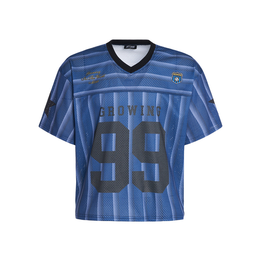 MT99 99 Blue Striped Jersey flat product view