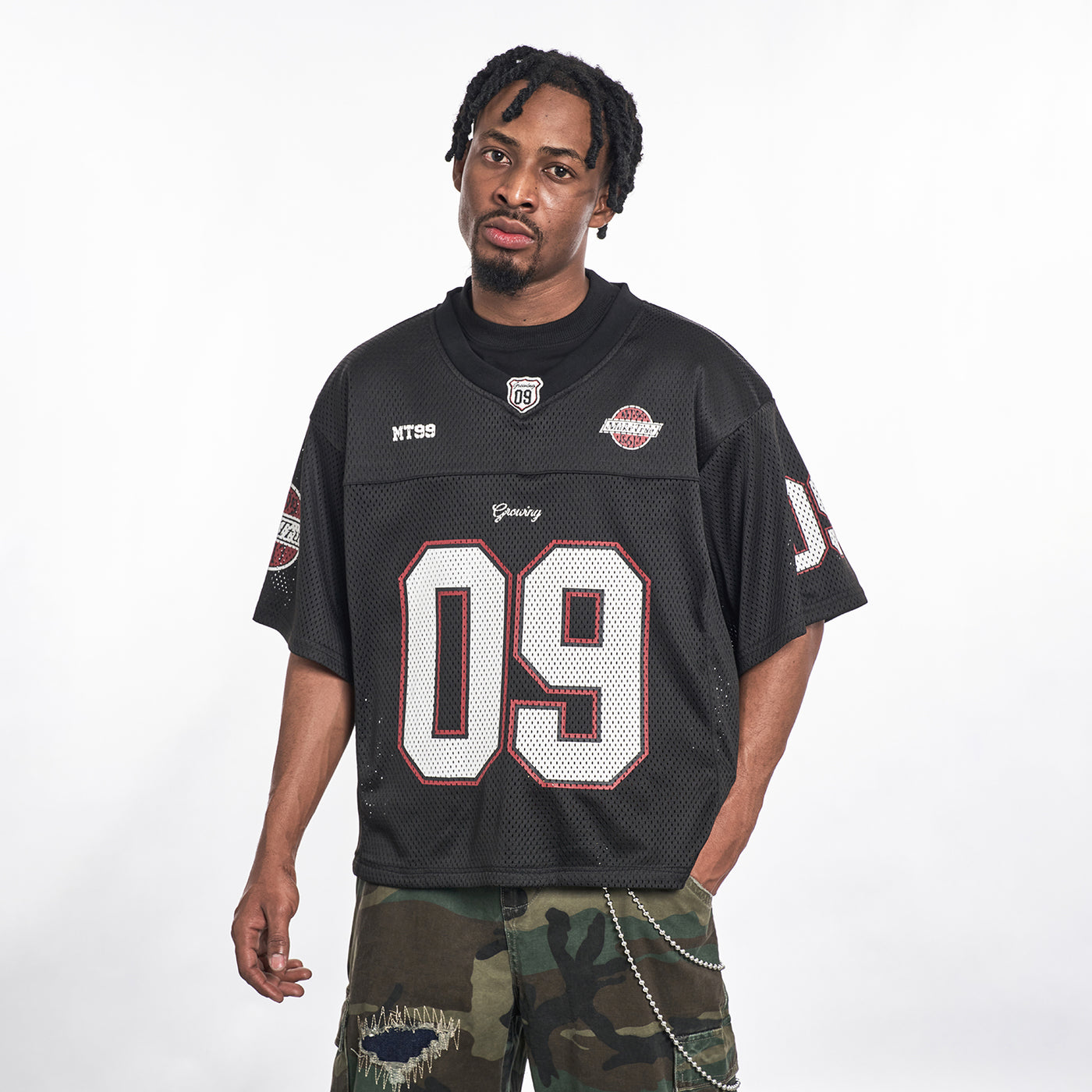 MT99 09 Patch Double Mesh Football Jersey