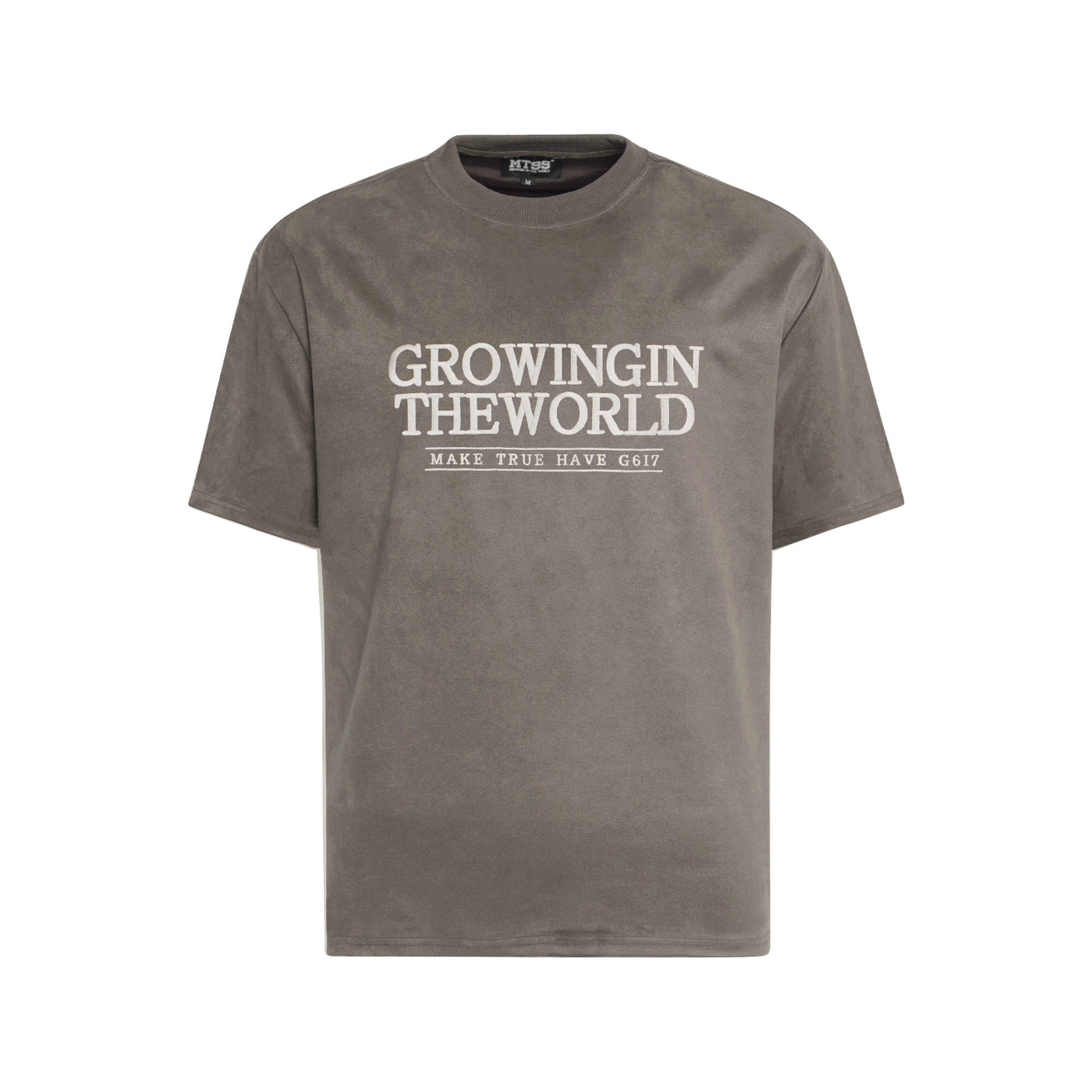 Growing The World Suede Tee - Light Gray