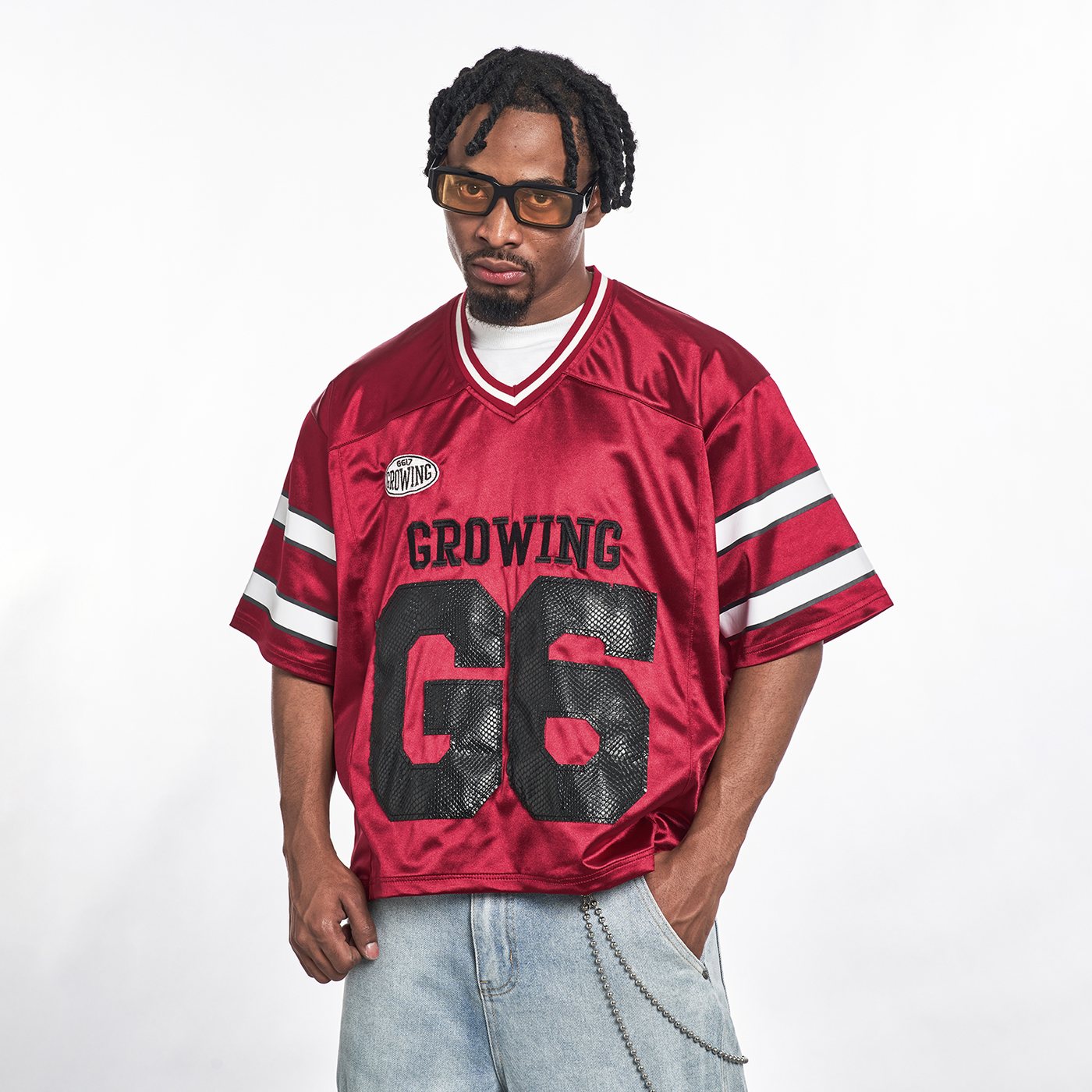 MT99 66 Satin Football Jersey alternate color view