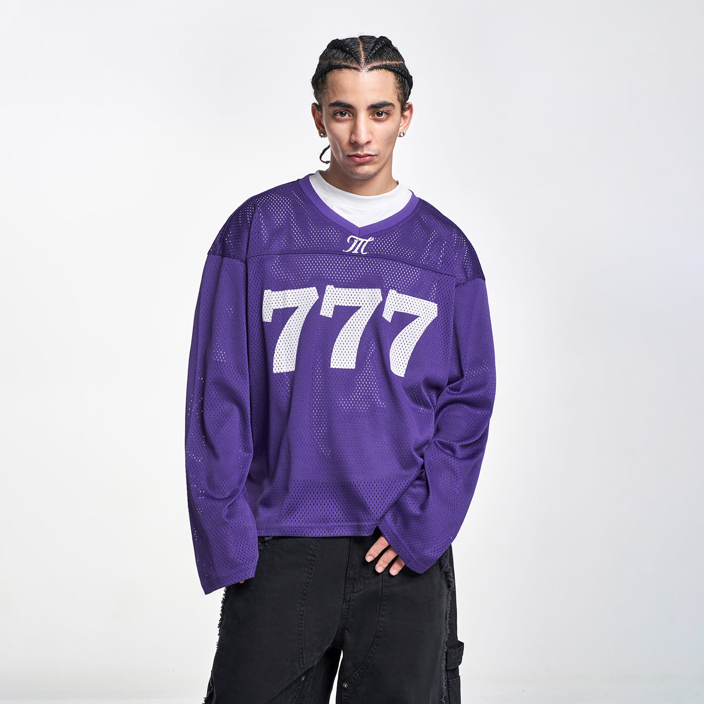 MT99 777 Long Sleeve Mesh Jersey purple front product image
