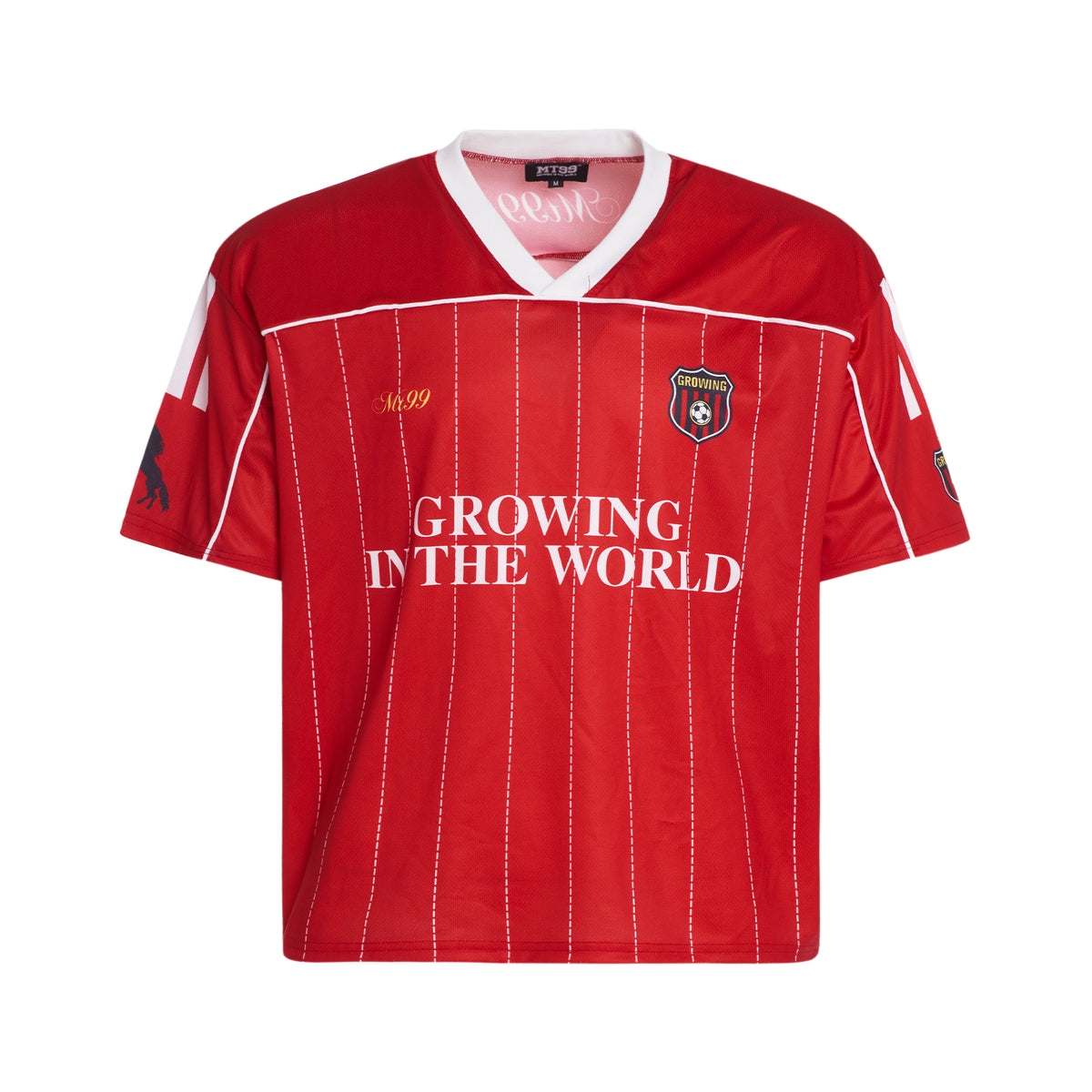 MT99 99 Pinstripe Football Jersey red color image