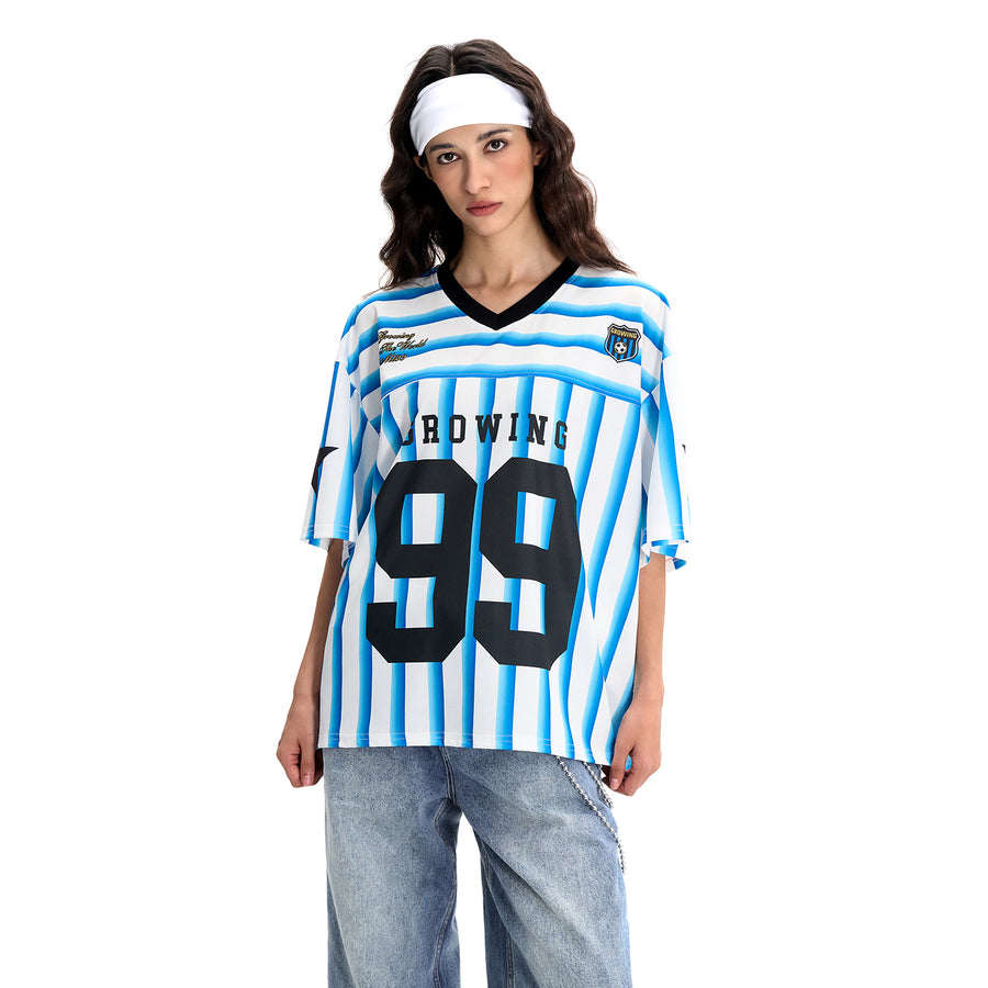 MT99 99 Blue Stripe Football Jersey